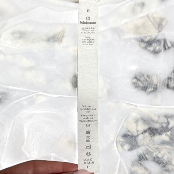 LULULEMON Wunder Under Hi-Rise 28" Dual Shibori Antique White Baltic Grey Size 6 - Picture 8 of 8